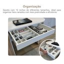 Ver mais imagens de Penteadeira com Espelho com LED e Gaveta Organizadora e Tomada Escrivaninha Glamour Branco/Carvalho Artany