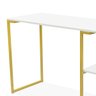 Mesa Executiva Escritório Office Nicola 120 Dourado e Branco - 7