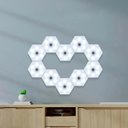 Ver imagem 5 de Luminaria Hexagonal Led 5w Com Controle Kit 3 Und Iluminaçao Sala Quarto Casa Mesa Branco Frio