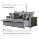 Ver mais imagens de Sofa Cama Retratil Verona 200cm Kc Rei de Casa Linho Cinza/Verde