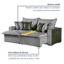 Ver imagem 6 de Sofa Cama Retratil Verona 200cm Kc Rei de Casa Linho Cinza/Verde