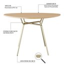 Ver imagem 5 de Mesa para Sala de Jantar Orgânica 120cm Barcelona Marrom/Acácia Mel