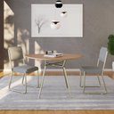Ver imagem 4 de Mesa para Sala de Jantar Orgânica 120cm Barcelona Marrom/Acácia Mel