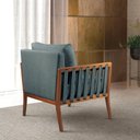 Ver imagem 4 de Poltrona Luxo Madeira Maciça Castellar Móbile Linho Azul