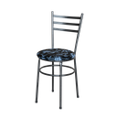 Ver imagem 2 de 4 Cadeiras Epoxi Preta Craqueada Assento :Floral Preto