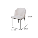 Ver imagem 3 de Conjunto 2 Cadeiras de Jantar Aurora no Linho Bege e Metal Preto