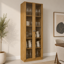 Ver imagem 1 de Cristaleira 2 Portas de Vidro 4 Prateleiras CR6003 Amêndoa - Tecnomobili