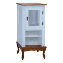 Ver imagem 2 de Adega Rústica 1 Porta para até 8 Garrafas com Pés Luiz Xv - Azul Bebe com Tampo e Base Imbuia Glazer