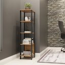 Ver imagem 1 de Estante para Livros 5 Prateleiras em Mdf Estilo Industrial F28 Freijó Preto Fosco Dalla Costa