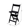 Mesa Bistrô 54x44cm em Madeira Dobrável com 2 Banquetas Preto / Liso - 4