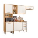 Ver imagem 1 de Cozinha Maria Flor 260cm 5 Portas com Balcão Freijó/off White Cristal - Nicioli