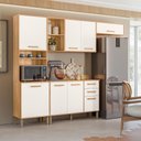 Ver imagem 2 de Cozinha Maria Flor 260cm 5 Portas com Balcão Freijó/off White Cristal - Nicioli