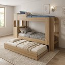 Ver imagem 5 de Treliche com Cama Auxiliar Adulto Junevil Baú Superior com Escadas Armário de 1 Porta Treliche Marro