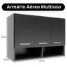 Módulo Aéreo Parede 3 Portas P/ Cozinha, Lavanderia E Quarto ClickForte Armário Aéreo Parede 3 Porta - 10