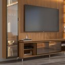 Ver imagem 3 de Estante para TV Home Theater 85" 100% MDF Vidro Reflecta LED 291cm Prateleiras Cristaleira Canella