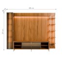 Ver imagem 1 de Estante para TV Home Theater 85" 100% MDF Vidro Reflecta LED 291cm Prateleiras Cristaleira Canella