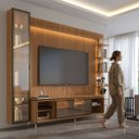 Ver imagem 2 de Estante para TV Home Theater 85" 100% MDF Vidro Reflecta LED 291cm Prateleiras Cristaleira Canella