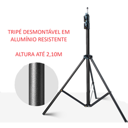 Kit Tripé 2m Alumínio + Suporte Giratório +adaptador Celular - 4