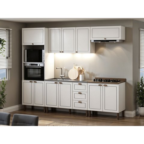 Cozinha Completa 5pçs Americana Branco/ebano