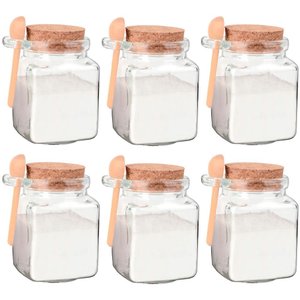 Jogo de Potes Porta Tempero de Vidro com Colher 260ml 6 Peças - Hauskraft