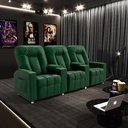 Ver imagem 1 de Poltrona do Papai Reclinável 3 Lugares Sala de Cinema Pequim Manual PU Verde G23 - Gran Belo