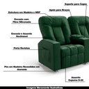 Ver imagem 3 de Poltrona do Papai Reclinável 3 Lugares Sala de Cinema Pequim Manual PU Verde G23 - Gran Belo
