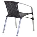 Ver imagem 5 de Jogo 4 Cadeiras Alumínio e Mesa Tampo Tramado Fibra Sintética para Jardim Piscina Varanda Floripa