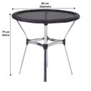 Ver imagem 3 de Jogo 4 Cadeiras Alumínio e Mesa Tampo Tramado Fibra Sintética para Jardim Piscina Varanda Floripa