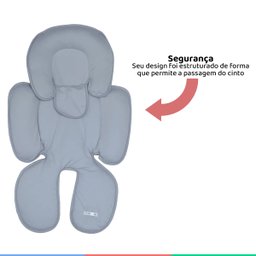 Acolchoado Bebê Infantil Almofada Apoio Redutora Confortável para Carrinho Cinza D'bella For Baby - 3