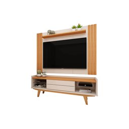 Rack Com Painel Para Sala ou Quarto e TV de Até 55" Com 2 Gavetas e 4 Nichos 1,60m Camaru com - 1