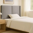 Ver imagem 5 de Cabeceira Cama Casal 156cm Estofada Linho ou Veludo Editável Cor:linho Moderno Cinza