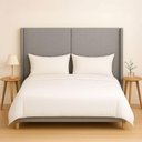 Ver imagem 1 de Cabeceira Cama Casal 156cm Estofada Linho ou Veludo Editável Cor:linho Moderno Cinza