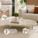 Ver imagem 2 de Mesinha de Centro Organica Decorativa Sala Sofá Pés de Ferro:Offwhite