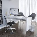 Ver imagem 1 de Mesa Escrivaninha Office Escritório 160x75,5 Branco 180469