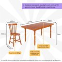 Ver imagem 3 de Conjunto Mesa de Jantar 160cm com 6 Cadeiras Multimóveis Cr50085 Mel Mel