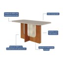 Ver imagem 4 de Mesa de Jantar Retangular 160x80cm Tampo Mdf/vidro Louise Cimol Cinamomo/off White