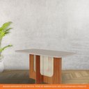 Ver imagem 5 de Mesa de Jantar Retangular 160x80cm Tampo Mdf/vidro Louise Cimol Cinamomo/off White