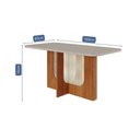 Ver imagem 3 de Mesa de Jantar Retangular 160x80cm Tampo Mdf/vidro Louise Cimol Cinamomo/off White