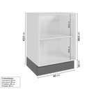 Ver imagem 3 de Balcão 2 Portas 60cm sem Tampo Arizona CabeCasa MadeiraOriginals Cinza/Branco