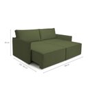 Ver imagem 3 de Sofá para Sala de Estar Retrátil 198cm X 85cm Tecido Safira 08 Paris Verde Oliva