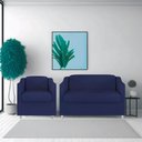 Ver imagem 2 de 1poltr e Namoradeira Decorativa Reforçada Suede Azul Marinho