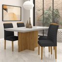 Ver imagem 2 de Mesa com 4 Cadeiras Duda 1,36 Cin/off White/preto - Móveis Arapongas Cinamomo/off White/preto 06