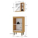 Ver imagem 3 de Conjunto de Banheiro Gabinete Lima 45cm com Cuba + Espelheira, 3 Portas C00450 Cor Mel/Fumê - Ozini