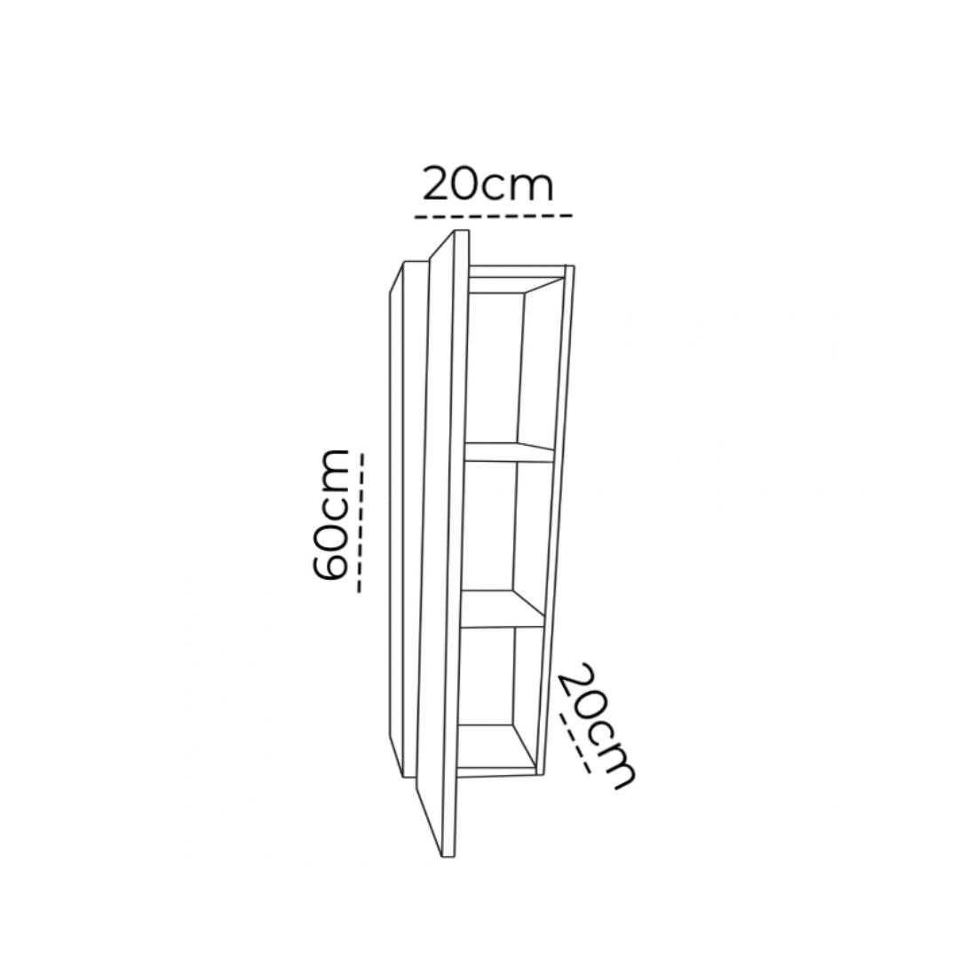 Armario Nicho Toalheiro 60cm Preto em Mdf - 4