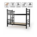 Ver imagem 4 de Beliche de Madeira Maciça Reta com Escada Super Resistente 6x6 Preto - Móveis Britz