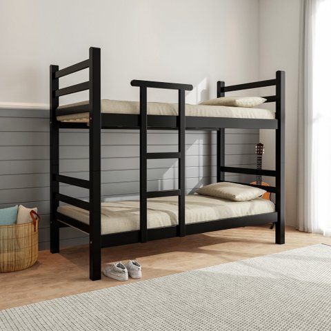 Beliche de Madeira Maciça Reta com Escada Super Resistente 6x6 Preto - Móveis Britz