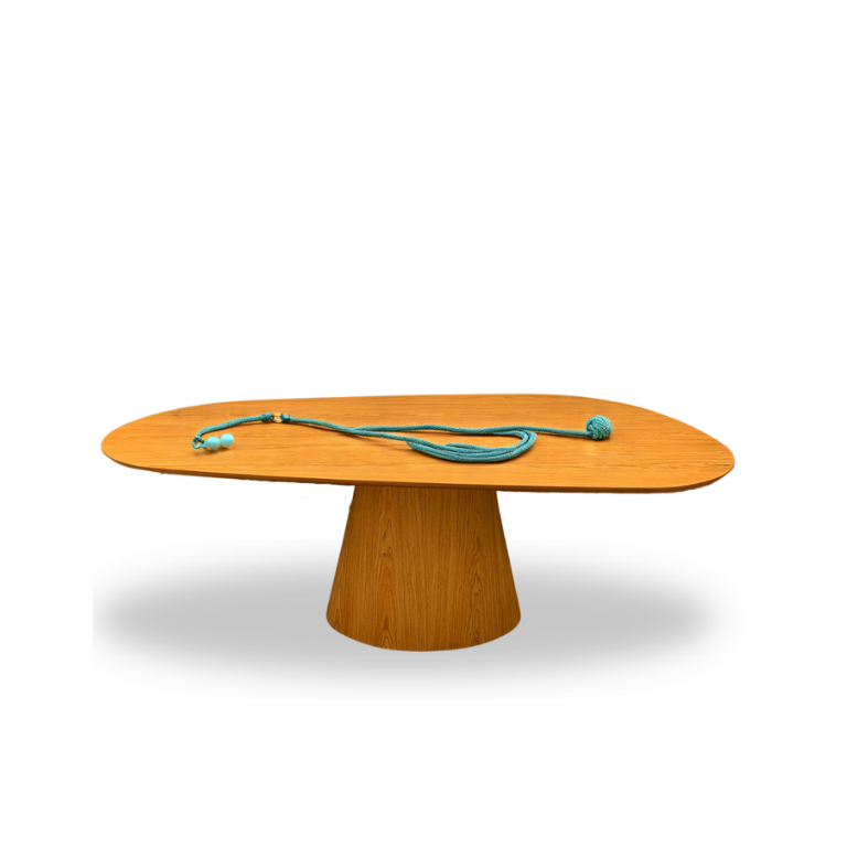 Mesa Oval organica em freijo 120x80 Modelar Moveis Mesa de Jantar Orgânica