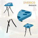 Ver imagem 5 de Mesa Petisqueira Tampo com 9 Cavidades Petiscos Desmontável Varandas Jardim Pescarias Camping