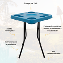 Ver imagem 4 de Mesa Petisqueira Tampo com 9 Cavidades Petiscos Desmontável Varandas Jardim Pescarias Camping