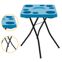 Ver imagem 2 de Mesa Petisqueira Tampo com 9 Cavidades Petiscos Desmontável Varandas Jardim Pescarias Camping